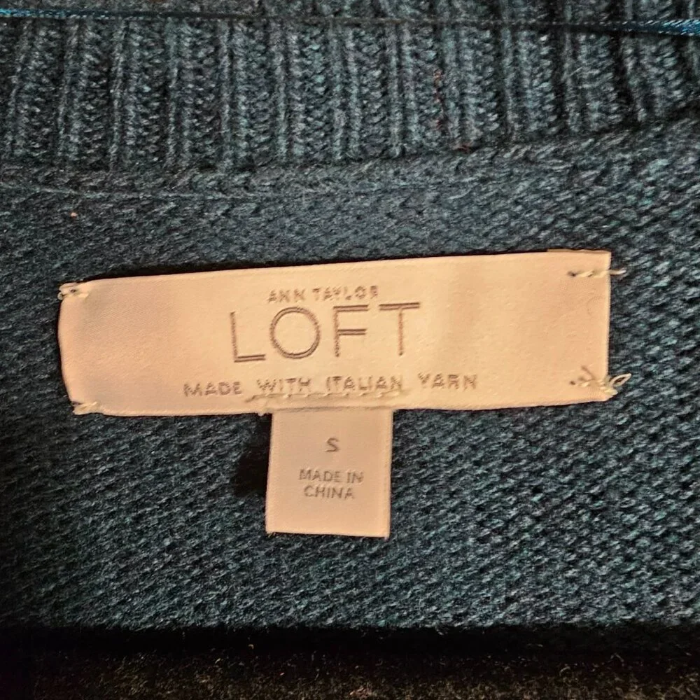 Loft dark green open front cardigan. Size S - Picture 2 of 3